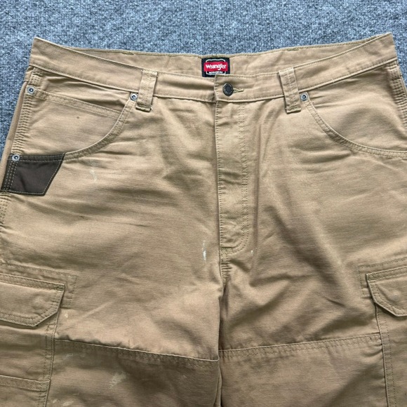 Wrangler Workwear Men's Khaki Carpenter Cargo Pants 38x34 Utility Work Pants - Picture 16 of 16